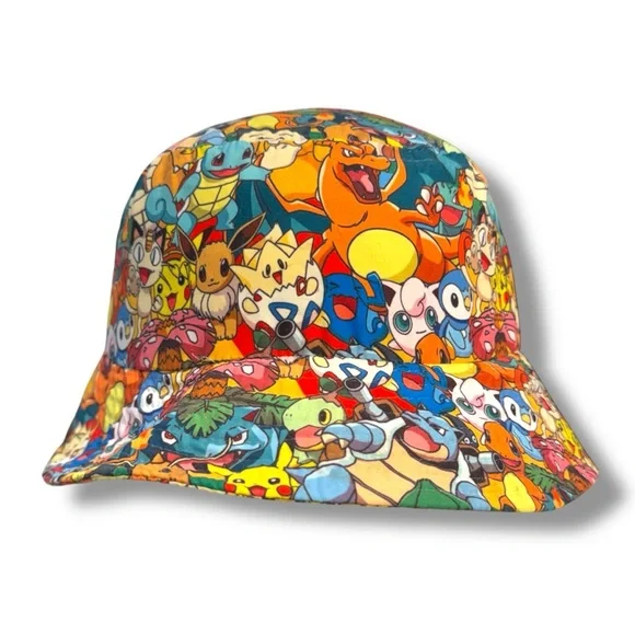 2015 Pokemon Bucket Hat All Over Print RN # 115665 One Size Fits All - Picture 7 of 10